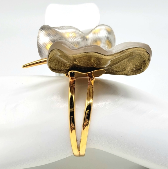 Alexis Bittar Lucite Monarch Butterfly Oversized Statement Cuff Bracelet - Picture 7 of 11